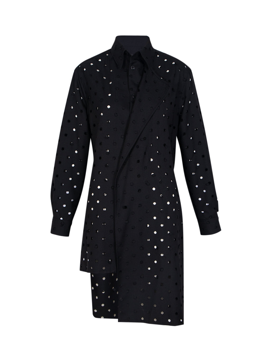 Ys-Wool-Polyester-Gabardine-Left-Flap-Panel-Shirt-Black-1