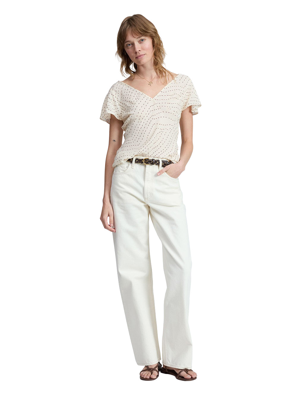 Yvonne Top (Ivory Print)