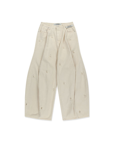 Ariel Denim Pants Ivory