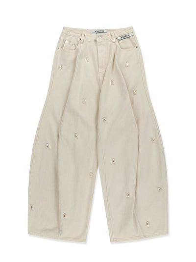 Ariel Denim Pants Ivory