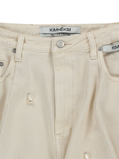 Ariel Denim Pants Ivory