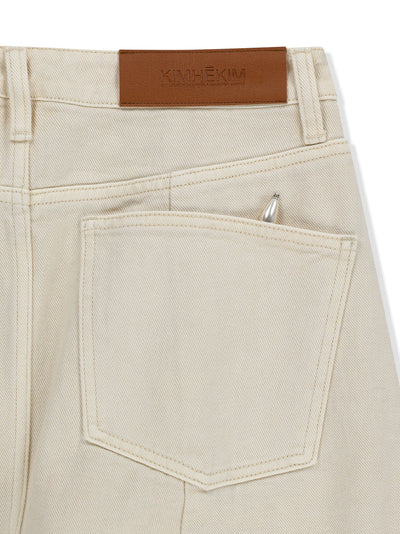Ariel Denim Pants Ivory