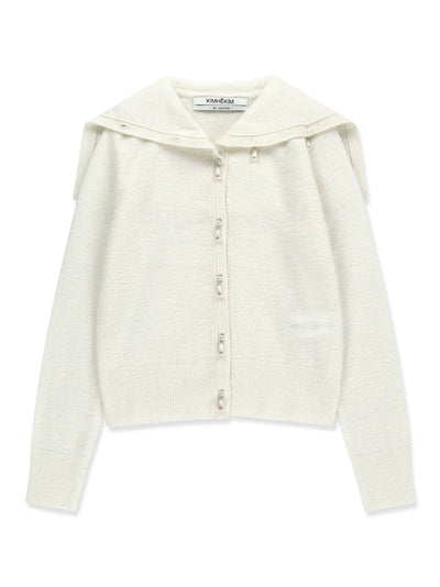 Sailor Collar Cardigan Ivory