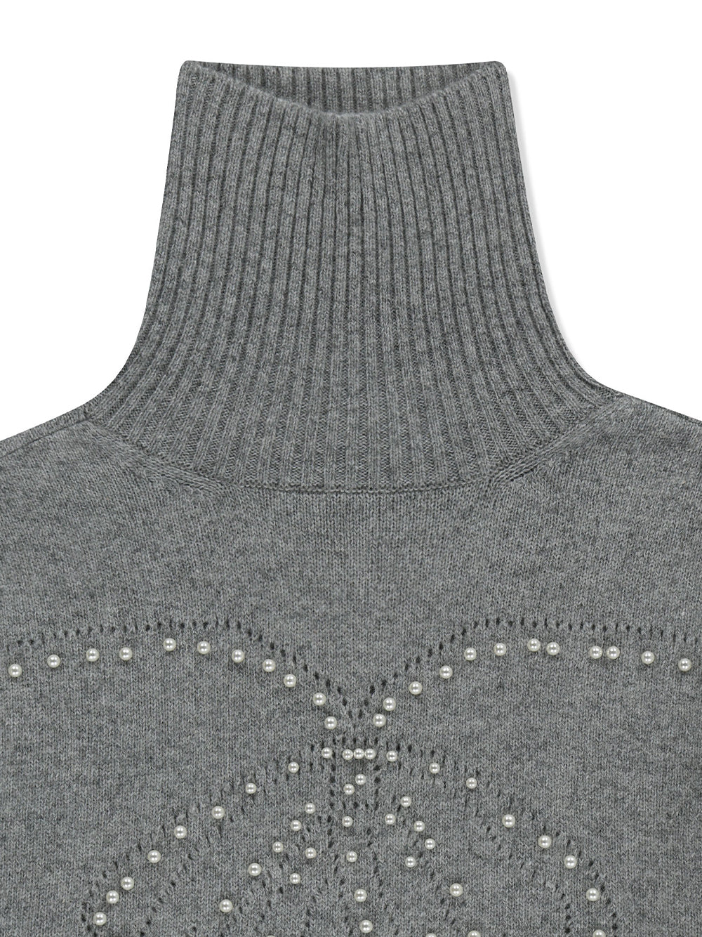 Pearl Embellished Pointelle Grey