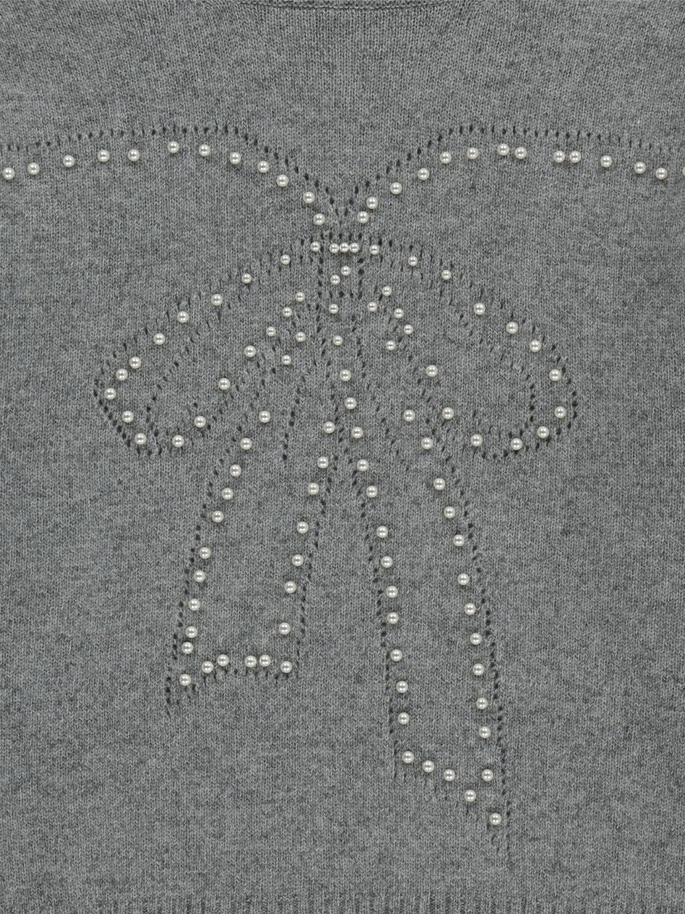 Pearl Embellished Pointelle Grey