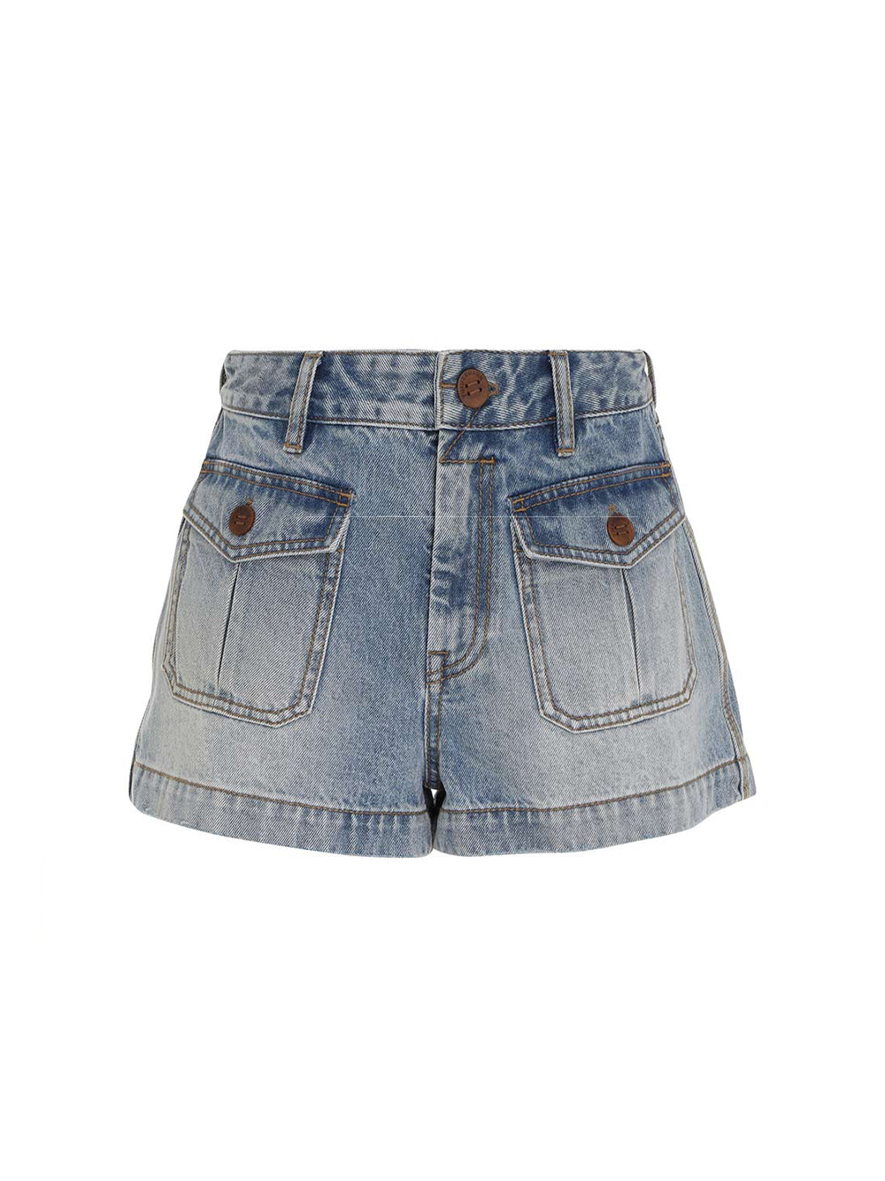 Denim Mini Short (Faded Blue)