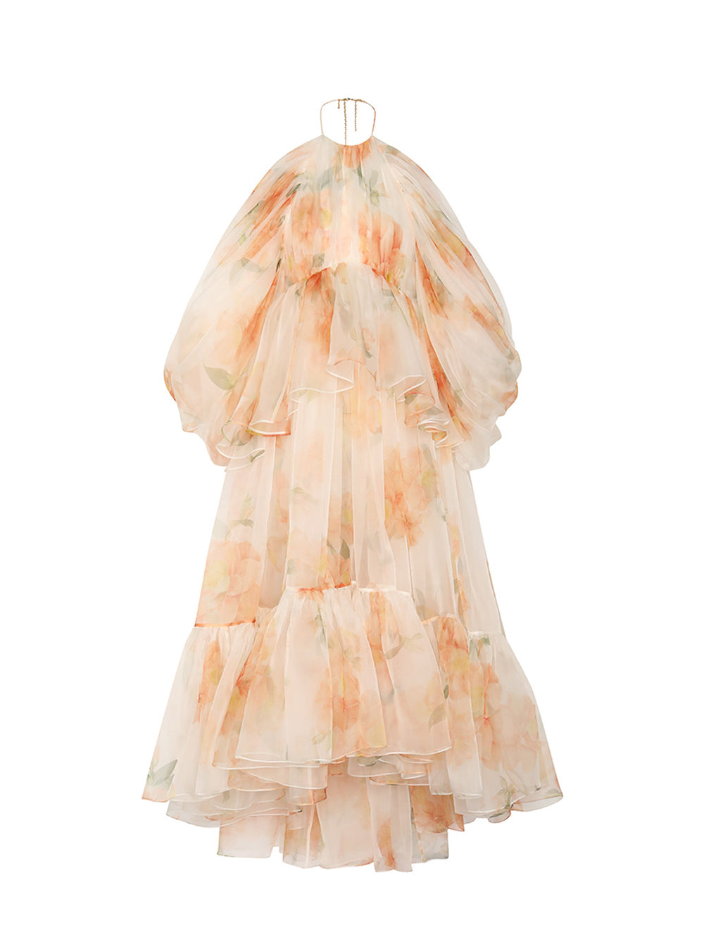 Natura Gathered Midi Dress (Ivory Camellia)