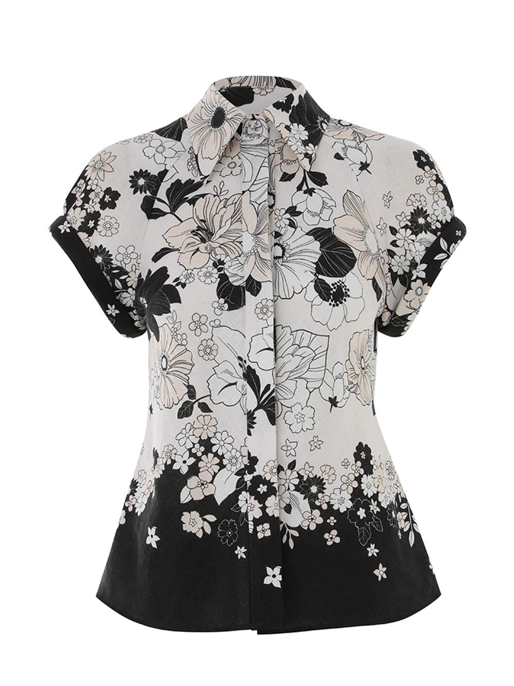 Pop Short Sleeve Shirt (Ivory/Black Floral)