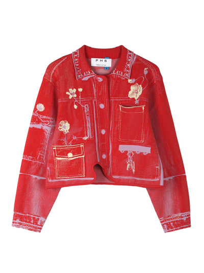 Zebrina Fake Cargo Jacket (Marquee Red)