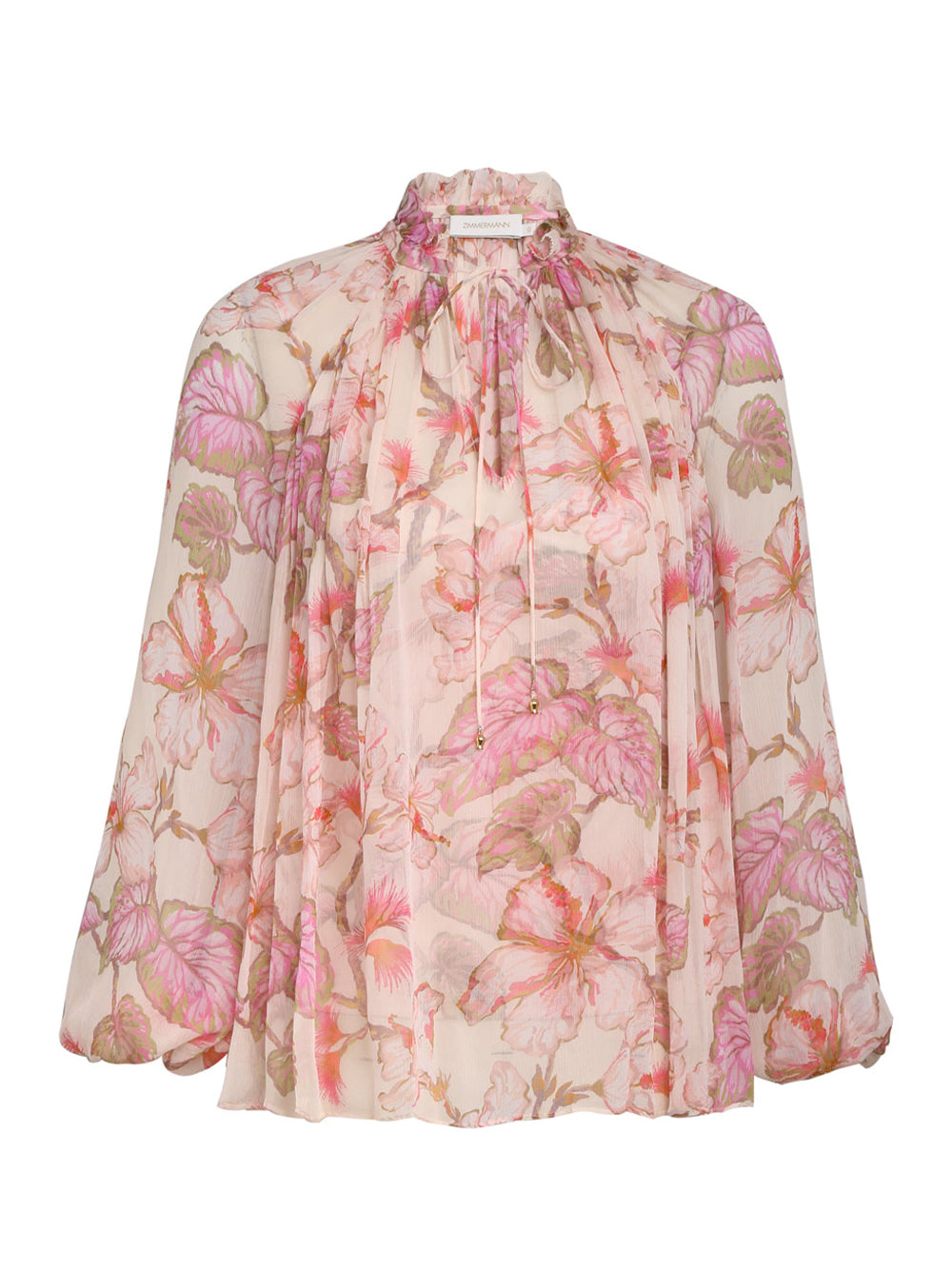 Matchmaker Billow Blouse (Coral Hibiscus)