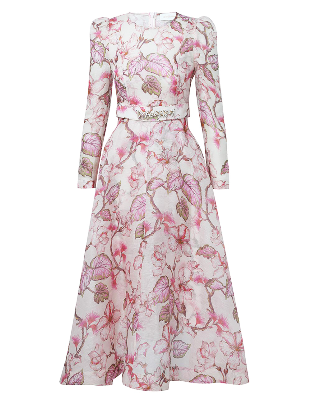 Matchmaker Floral Midi Dress (Coral Hibiscus)