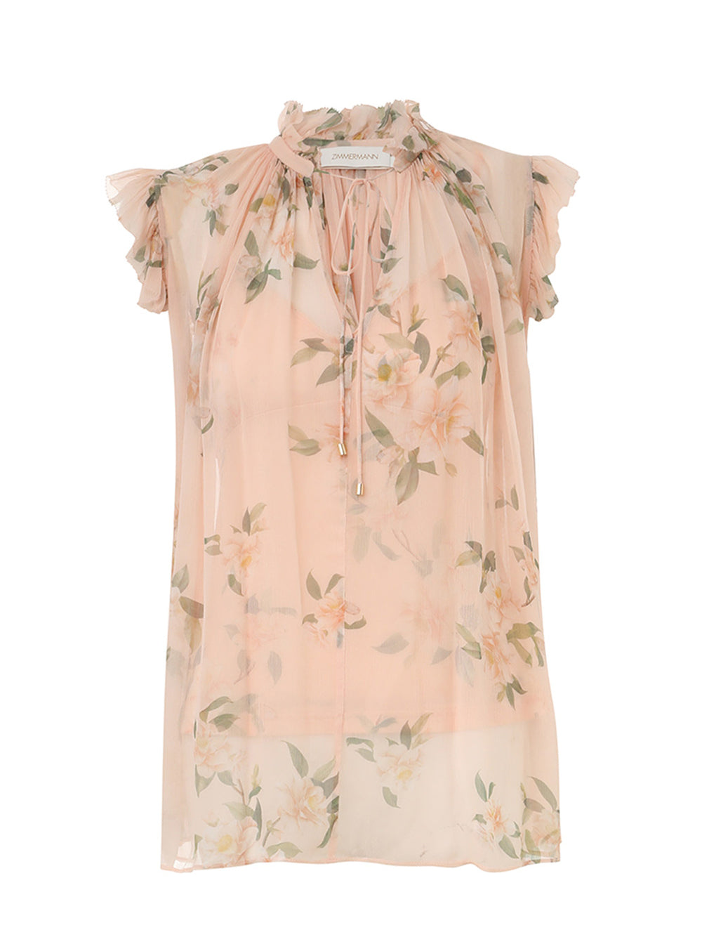 Natura Frilled Tank (Coral Camellia)