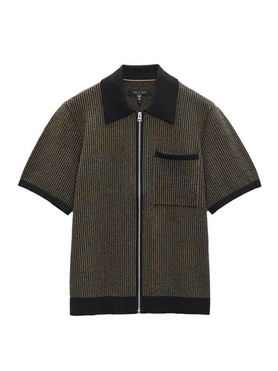 Zuma Zip Knit Polo Shirt (Black)