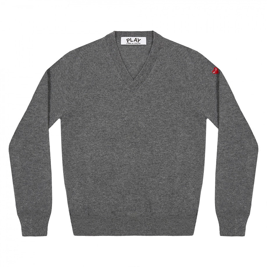 Sweater With Small Red Heart Women (Grey)
