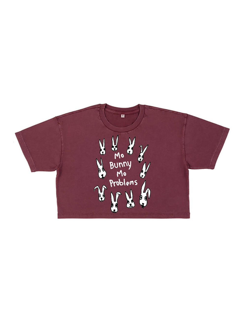 black-score-Mo-Bunny-Cropped-T-shirt-Burgundy-1