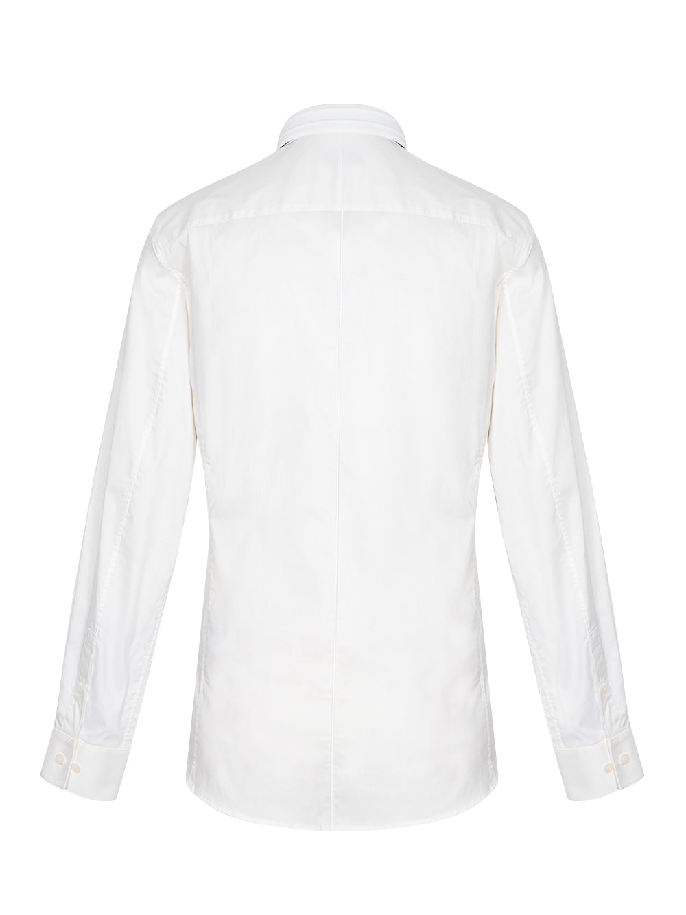 ck Calvin Klein-Eco Cotton Poly Long Sleeve Shirt-d-White-Black-2