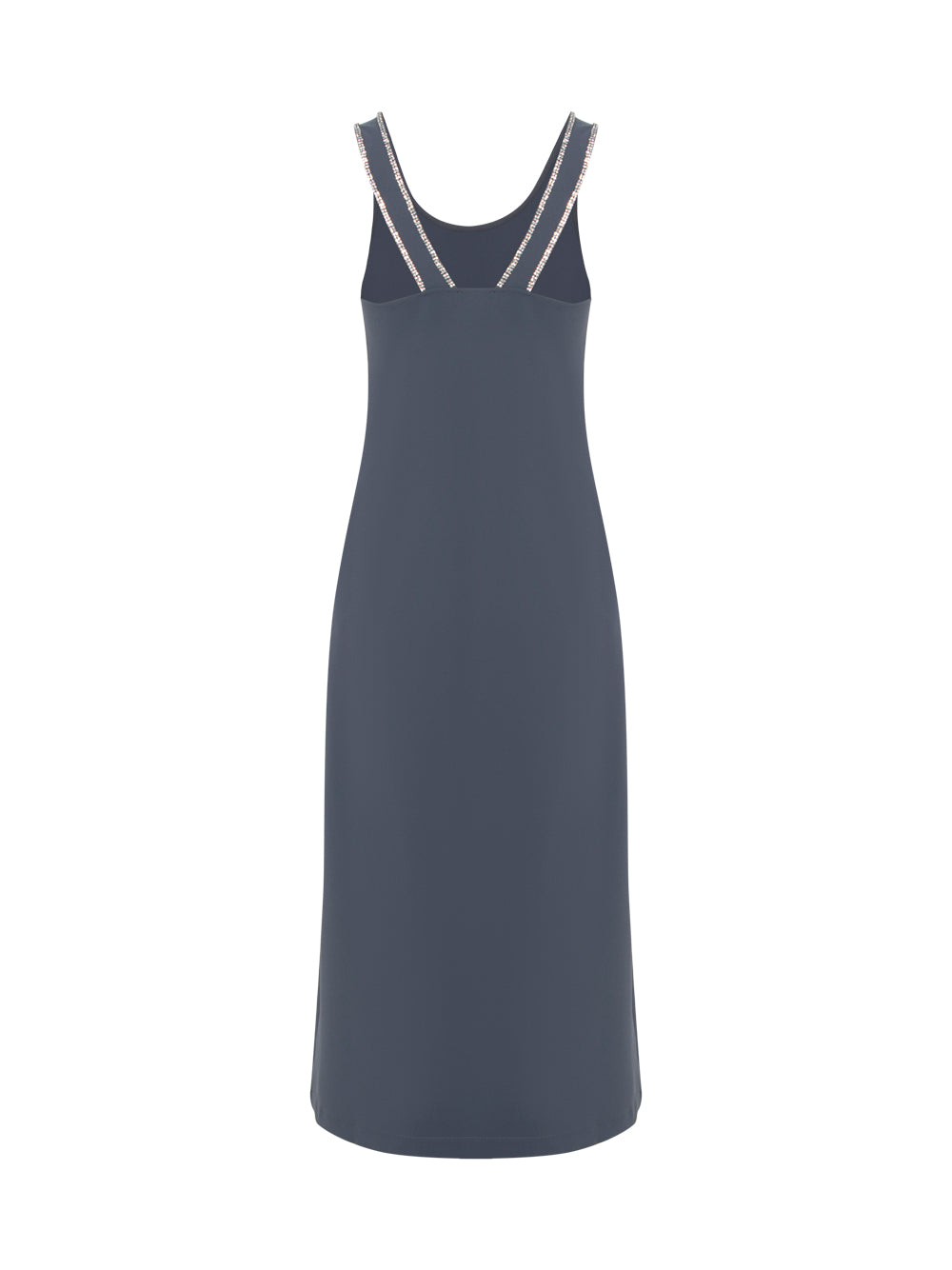 Core Crepe Dress - Beaded Strap (Dark Grey)