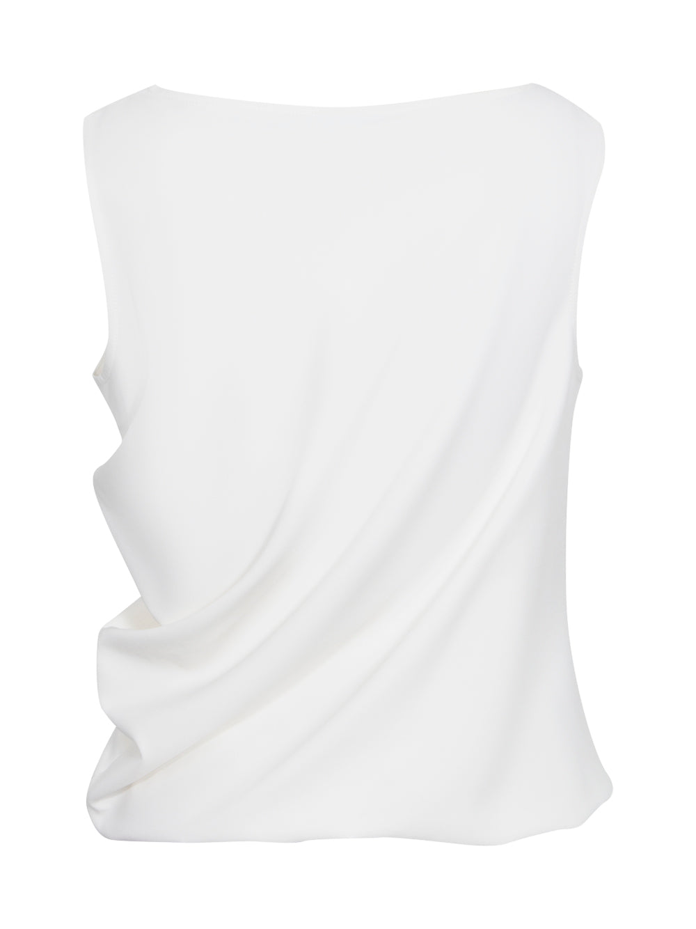 Crepe Jersey Bag-Out Twisted Top (Polished White)