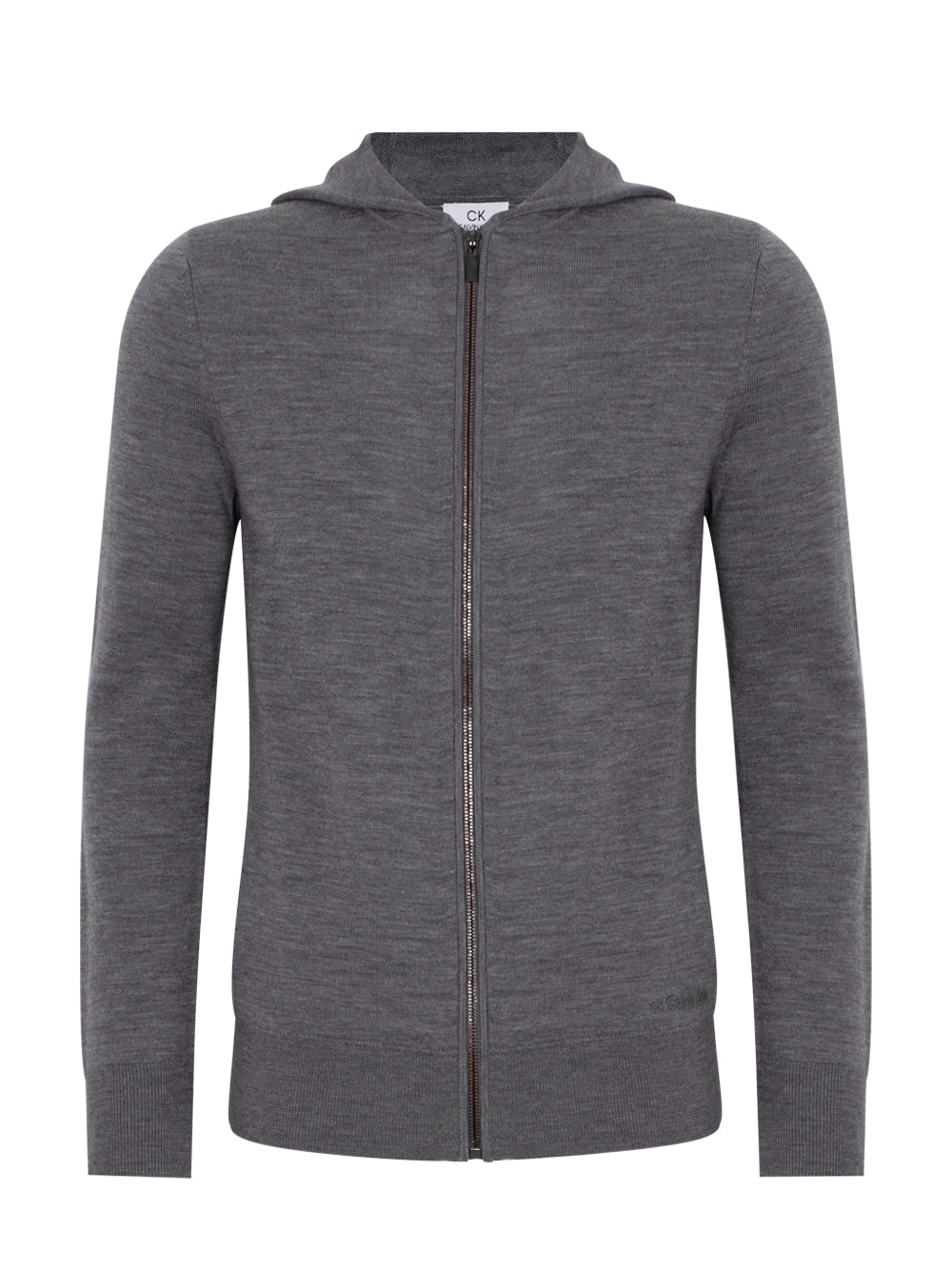Fine Merino Wool Hooded Zip-Up (Grey)