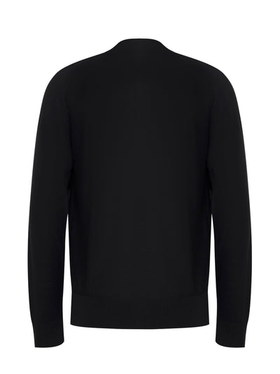 Long Sleeve Button Cardigan (Black)