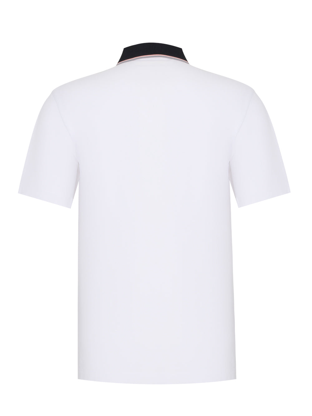 Pique Hidden Placket Short Sleeves Polo Tee (White)