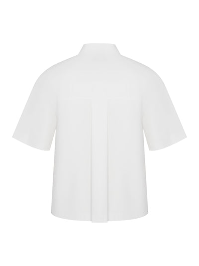Sheen Cotton Poplin Shirt (Polished White)
