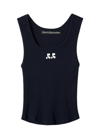 RR Logo Short Tank Top Navy