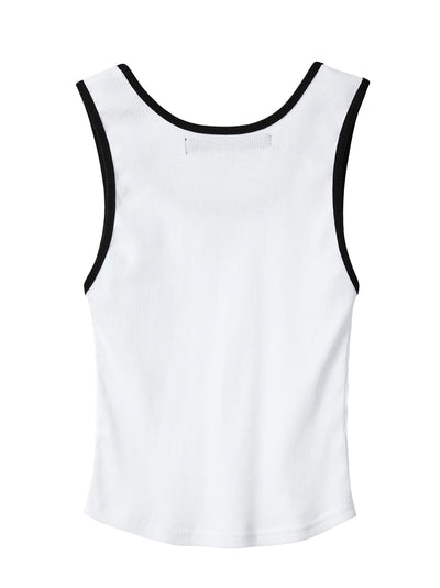 RR Logo Short Tank Top White