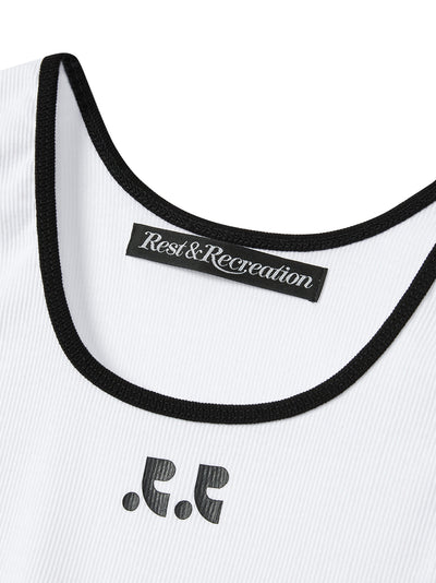 RR Logo Short Tank Top White