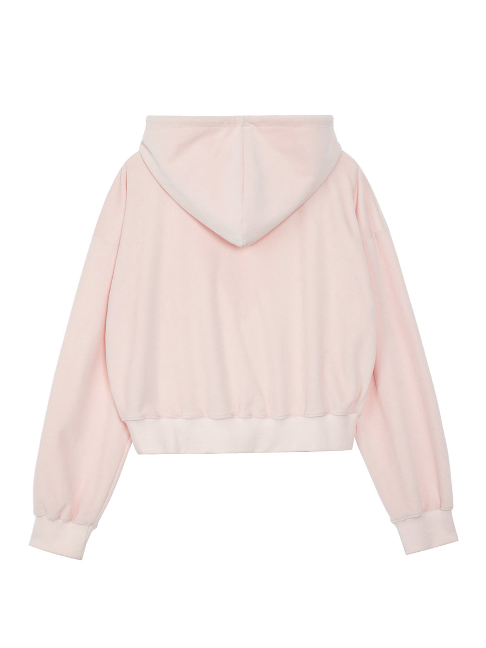RR Velvet Cropped Hoodie Pink