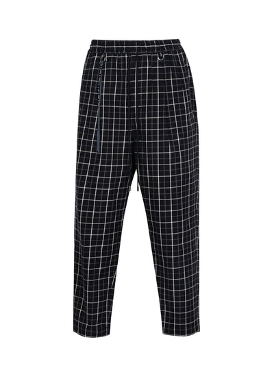 mastermindjapan-Easy-Waist-Tapered-Trousers-BlackPlaids-1