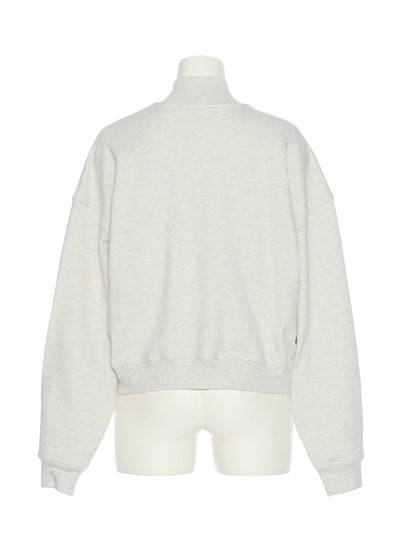 Logo Print Half Zip Sweatshirt (Ivory)