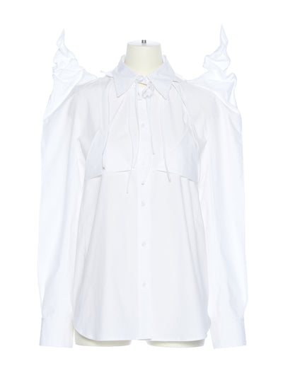 Rabbit Ear Oversized Shirt (White)