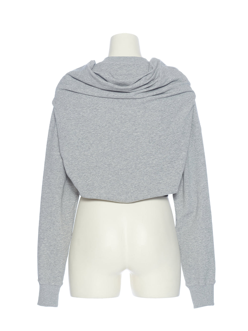 Sleeve Detail Cropped Jersey Top (Grey)