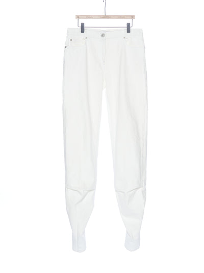 Tuck Detail Pegged Jeans (White)