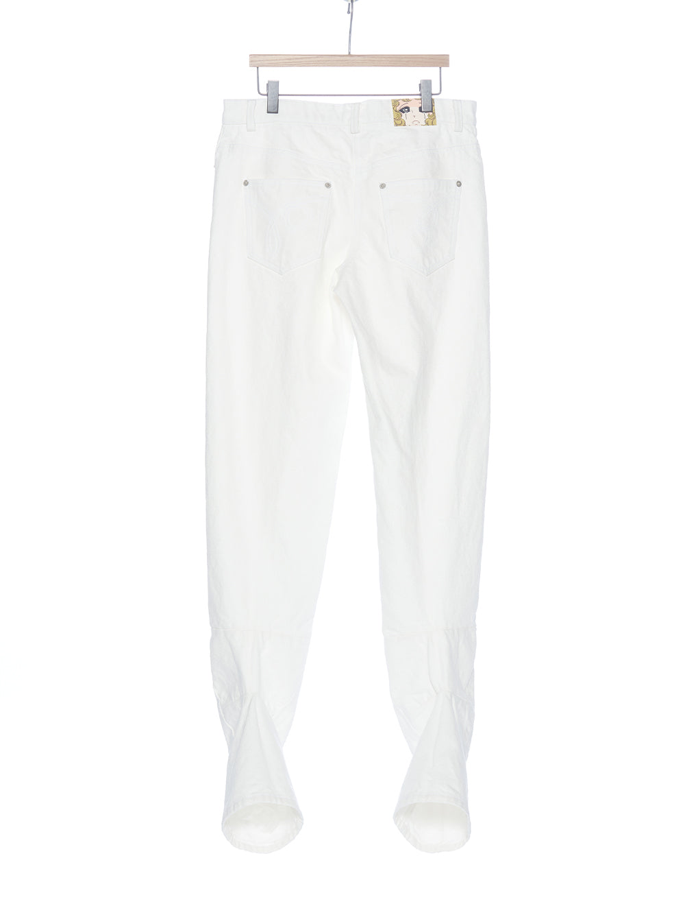 Tuck Detail Pegged Jeans (White)