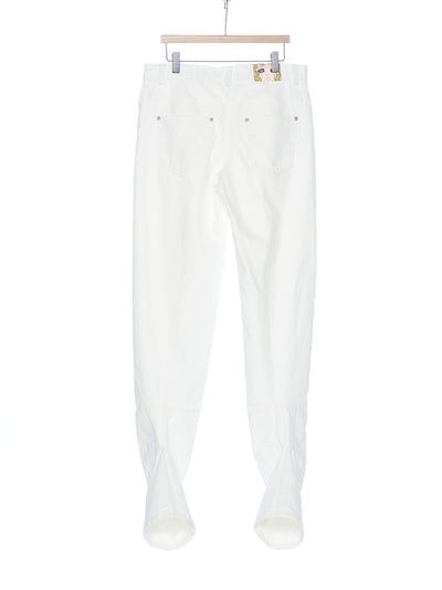 Tuck Detail Pegged Jeans (White)