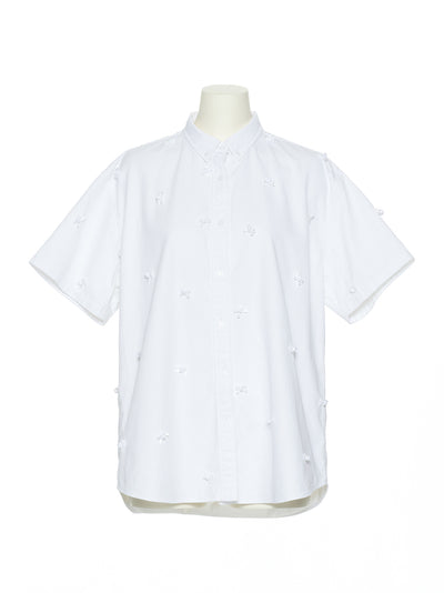 Oversized Ribbon Shirt (White)