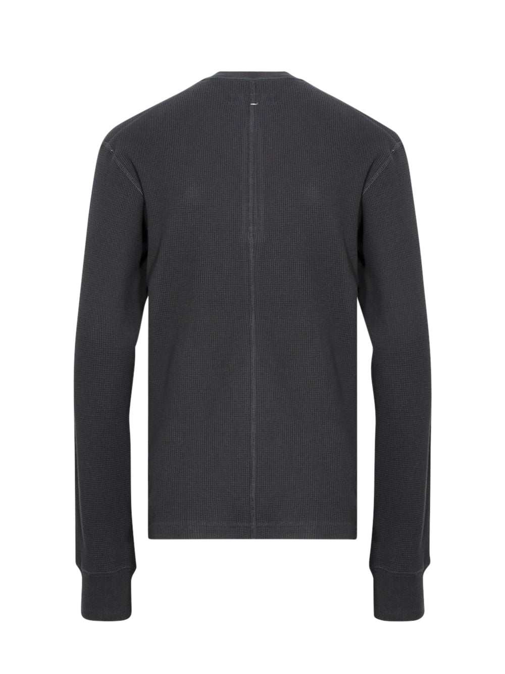 Lightweight Waffle Henley (Black)