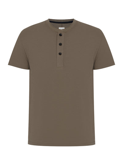 Classic Short Sleeve Henley (Olive)