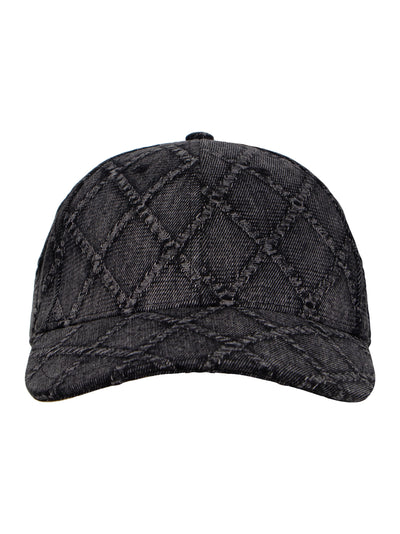 Harlow Baseball Hat (Denim Black Quilt)