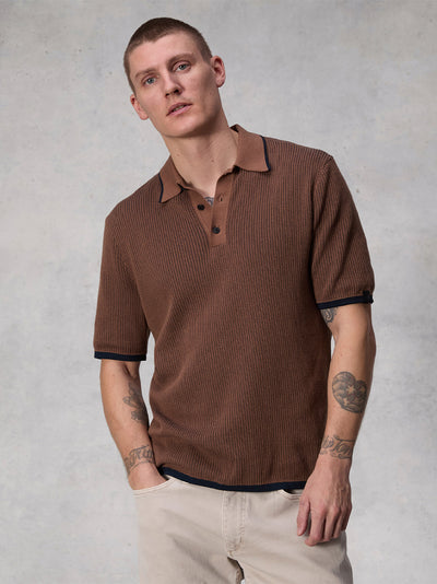 Harvey Knit Polo (Slate Brown)