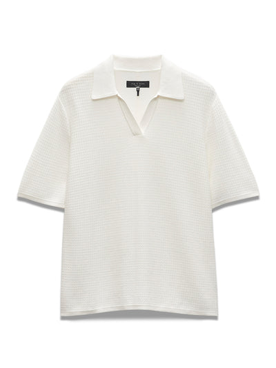 Hayes Short Sleeve Johnny Collar Polo (Ivory)