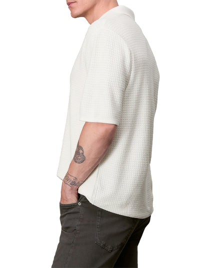 Hayes Short Sleeve Johnny Collar Polo (Ivory)