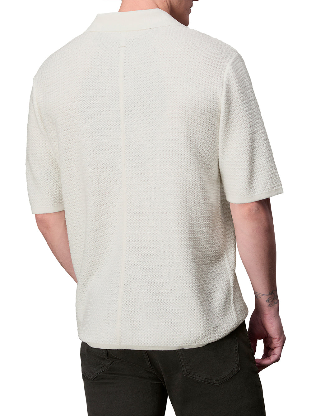 Hayes Short Sleeve Johnny Collar Polo (Ivory)