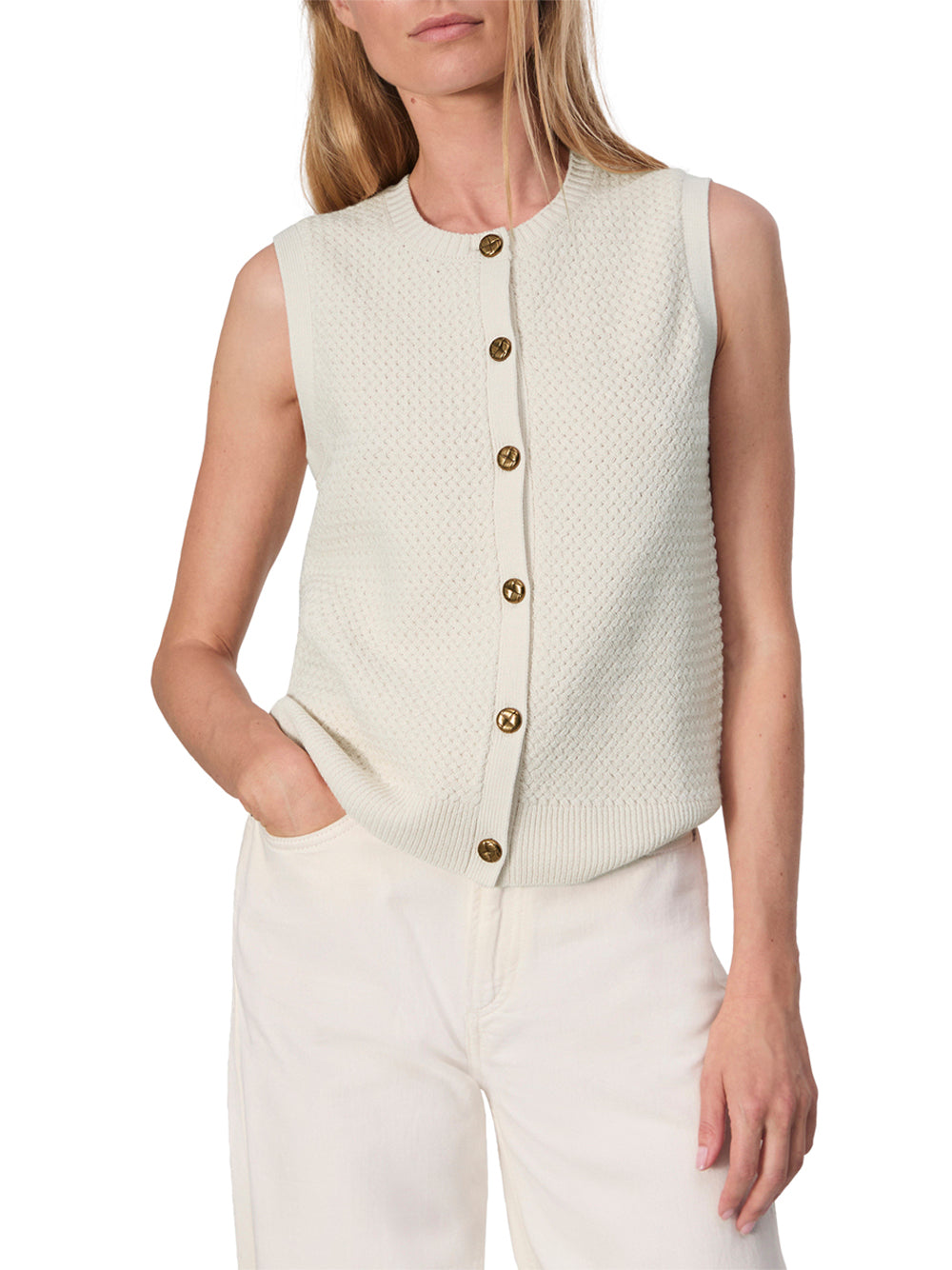 Jax Sleeveless Cardigan (Turtledove)