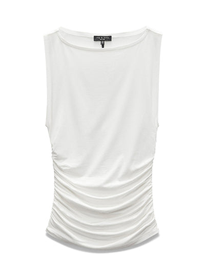 Luca Shirred Tank (White)