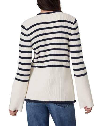 Nancy Long Stripe Cardigan (Ivory)