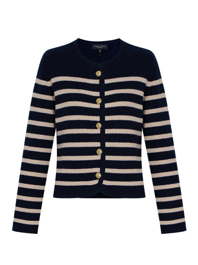 Nancy Stripe Cardigan (Navy)