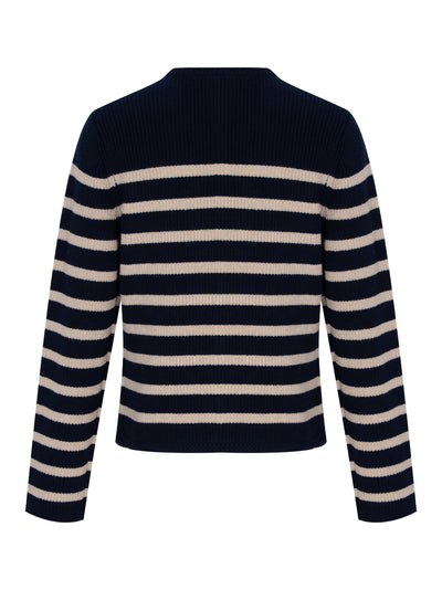 Nancy Stripe Cardigan (Navy)